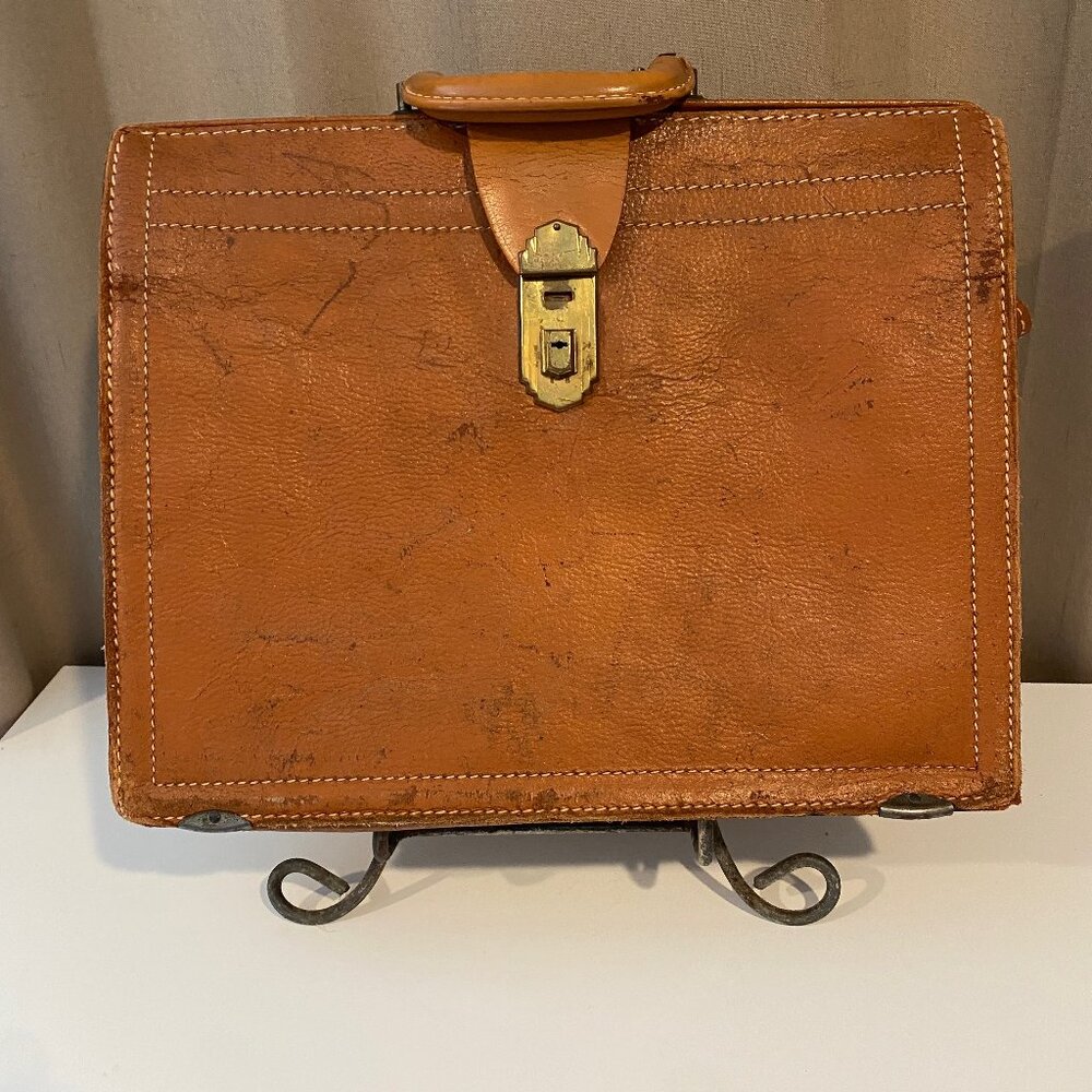 Vintage RexBilt Genuine Cowhide Leather Doctor’s Bag‎ Briefcase 13"x16" USA